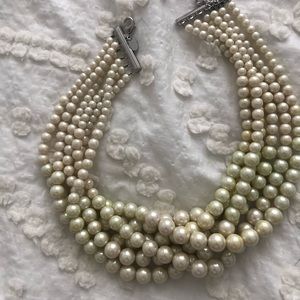 Layered pearl necklace